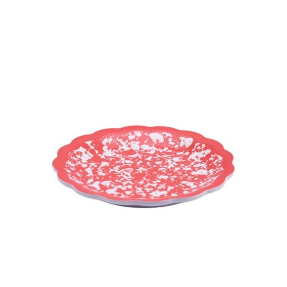 Lot of 4 Pioneer Woman Melamine Appetizer Dessert Plates Splatter Coral - Picture 3 of 3